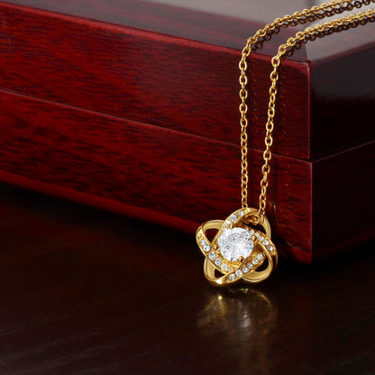 Infinity Knot Necklace – 14k White or 18k Gold CZ Pendant Jewelry Gift