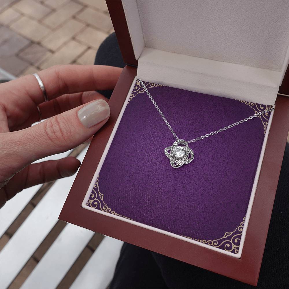 Infinity Knot Necklace – 14k White or 18k Gold CZ Pendant Jewelry Gift
