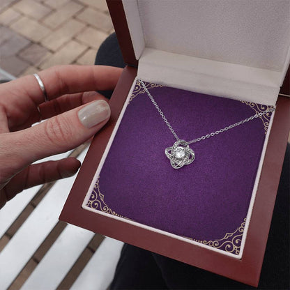 Infinity Knot Necklace – 14k White or 18k Gold CZ Pendant Jewelry Gift