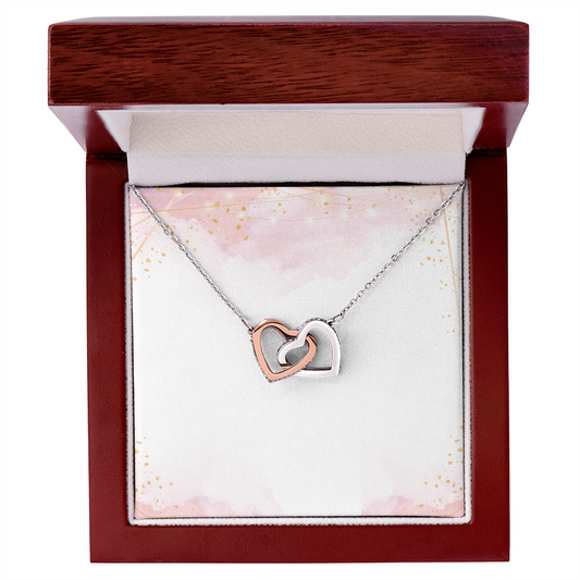 Interlocked Hearts Necklace – Sparkling CZ Double Heart Pendant | Elegant Daily Wear Gift