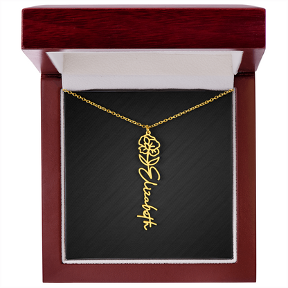Personalized Birth Flower Name Necklace