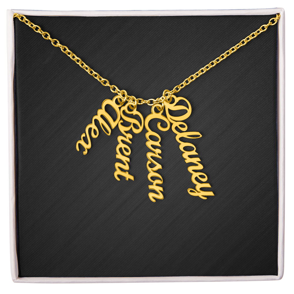 Personalized Vertical Multiple Name Necklace