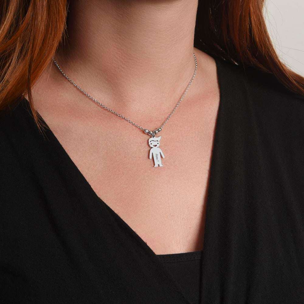 Engraved Child Charm Necklace