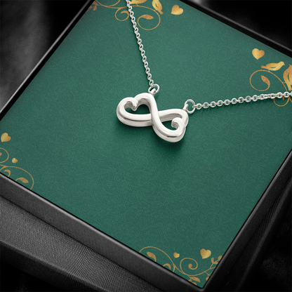 Endless Love Heart Infinity Necklace – 14k White or 18k Gold Romantic Jewelry Gift