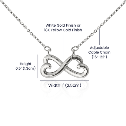 Endless Love Heart Infinity Necklace – 14k White or 18k Gold Romantic Jewelry Gift
