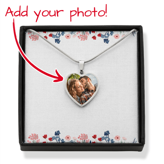 Personalized Engraved Heart Necklace – Custom Photo Pendant & Gift Keepsake