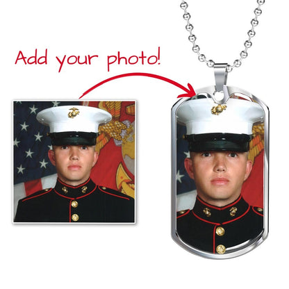 Custom Dog Tag Necklace – Personalized Photo Pendant | Engraved Name Necklace Keepsake
