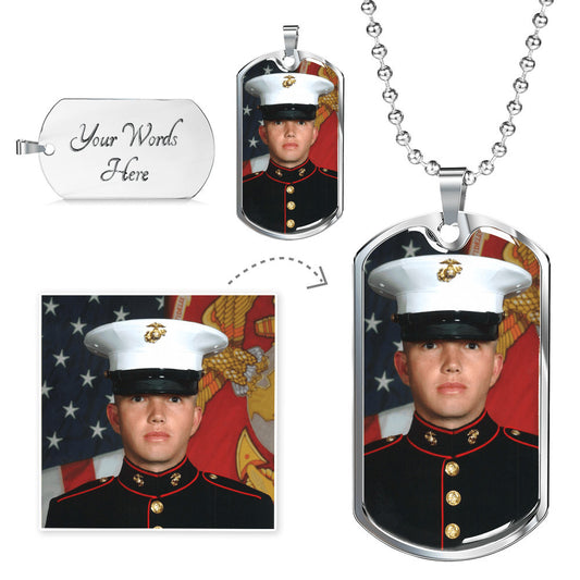 Custom Dog Tag Necklace – Personalized Photo Pendant | Engraved Name Necklace Keepsake