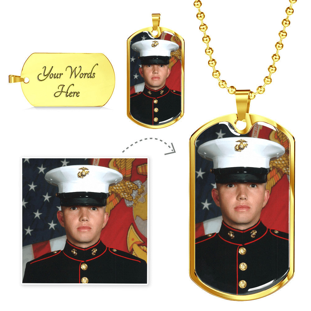 Custom Dog Tag Necklace – Personalized Photo Pendant | Engraved Name Necklace Keepsake