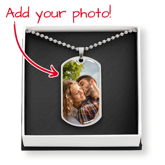 Custom Dog Tag Necklace – Personalized Photo Pendant & Engraved Name Necklace